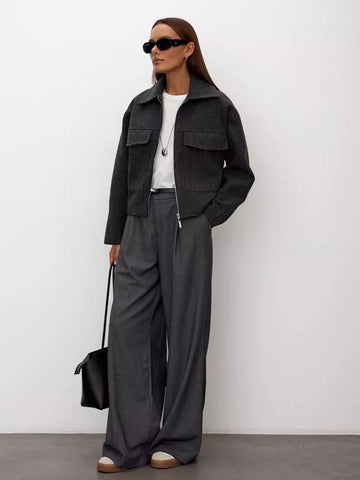 Oversized Zip Up Knit Cardigan