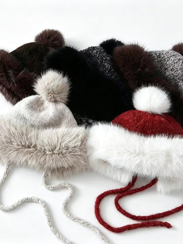 Cozy Faux Fur Pom Pom Hat
