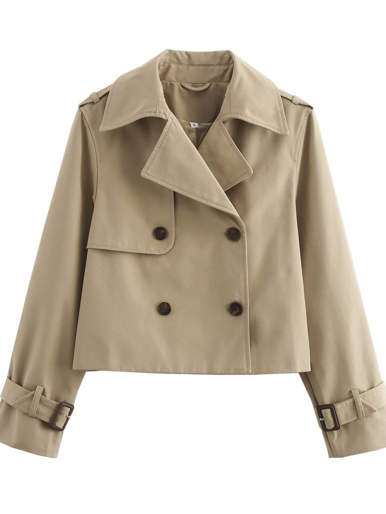 Double Breasted Cropped Trench Coat