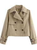 Double Breasted Cropped Trench Coat