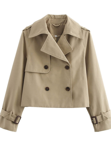 Double Breasted Cropped Trench Coat