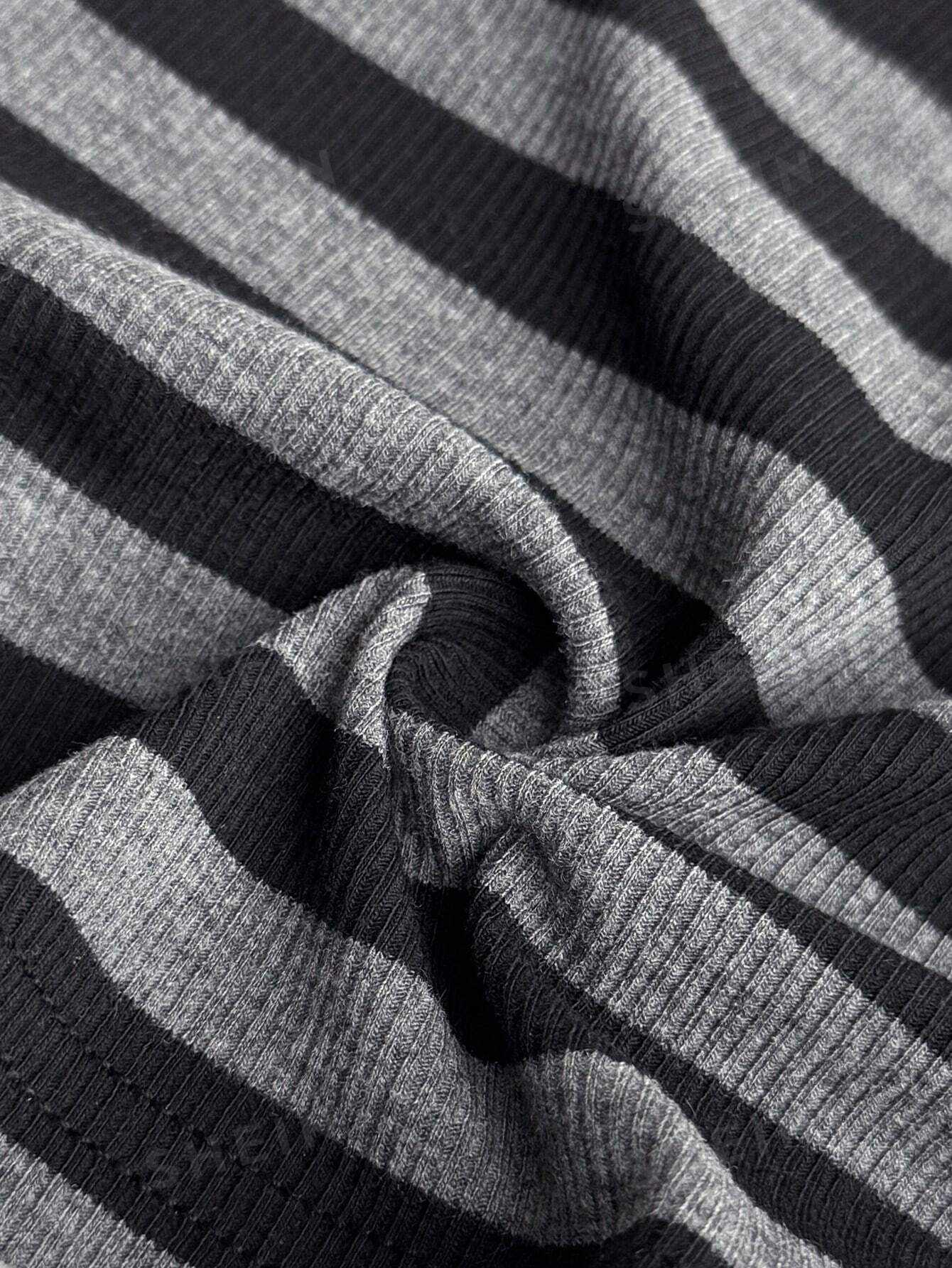 Cropped Striped Zip Up Hoodie