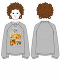 Graphic Lace Up Teddy Sweatshirt