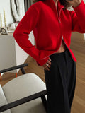 Red Slim Fit Zip Cardigan