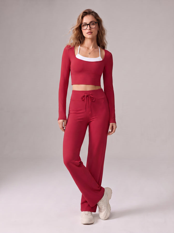 Seamless Ribbed Crop Lounge 2 Piece Set