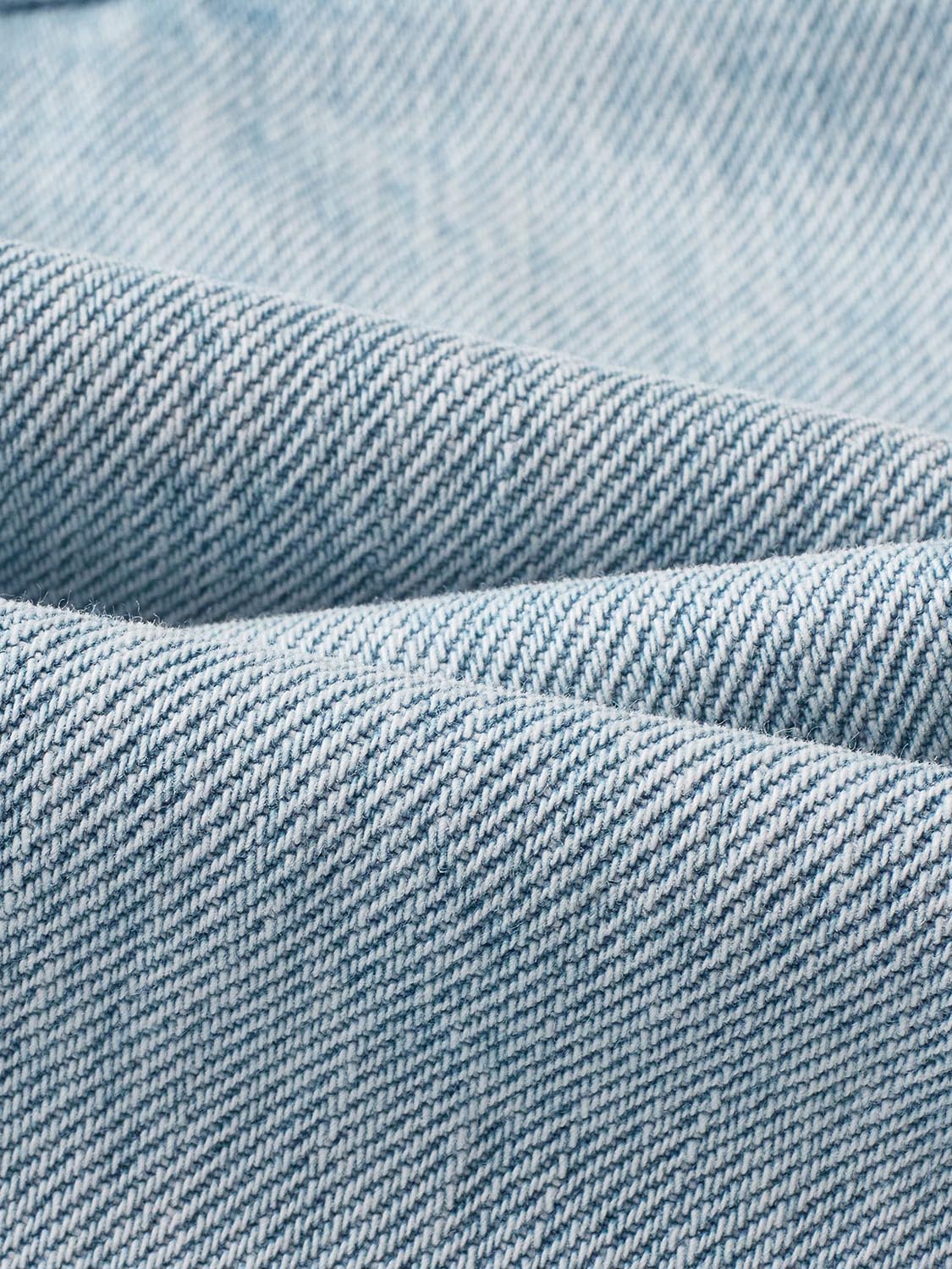 Urban Revivo Embroidered Patch Pocket Denim Shirts-Sky Blue