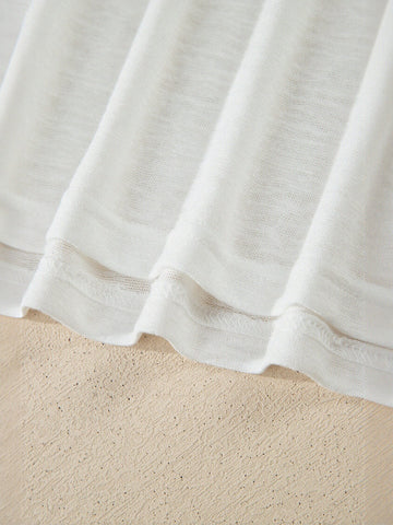 Elegant Lace Trim V Neck Tee