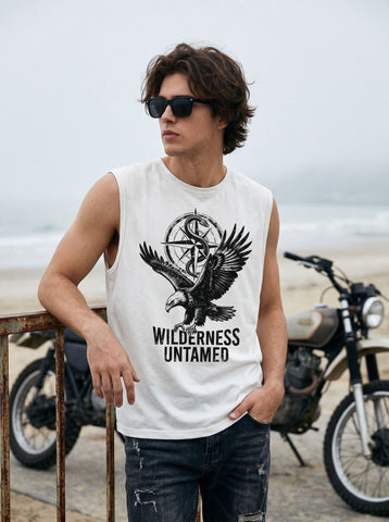 Graphic Eagle Print Mens Tank Top