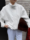 Oversized Mock Neck Zip Up Jacket