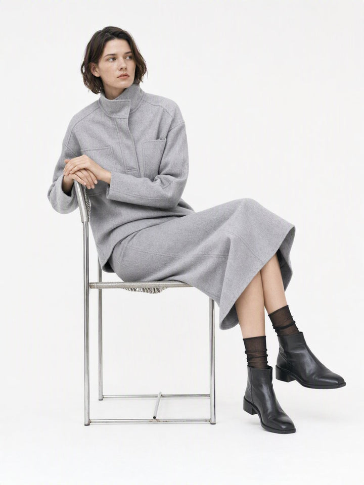 Cozy Wool Blend Midi Skirt Set