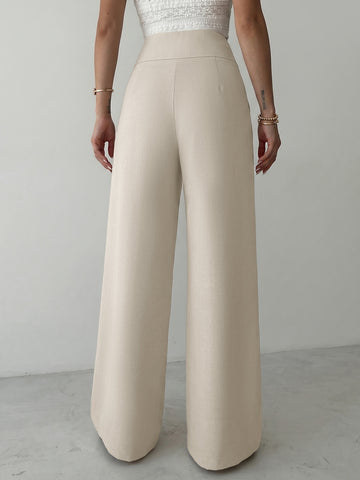 High Waist Ruched Wide Leg Pants