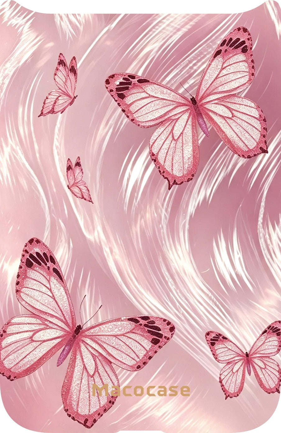 Pink Glitter Butterfly Graphic Phone Case