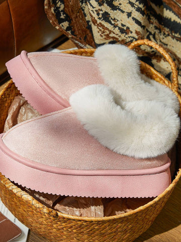 Cozy Plush Platform Suede Ankle Boots