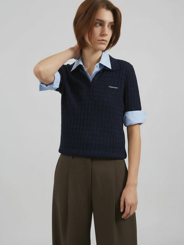 Ribbed Hem Knitted Top