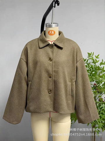 Oversized Button Up Wool Coat