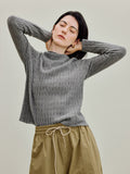 Soft Pure Wool Textured Pullover Sweater