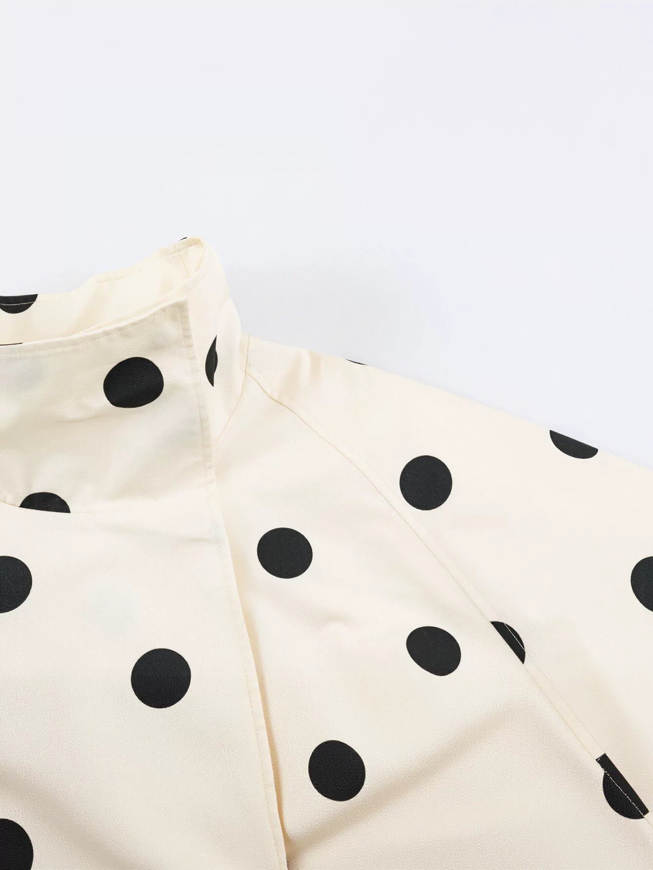 Casual Polka Dot Stand Collar Jacket