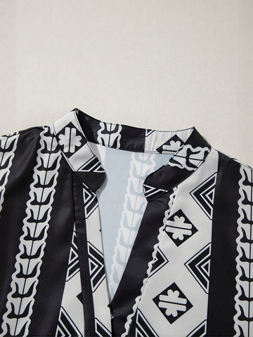 Bohemian Printed Tiered Mini Dress