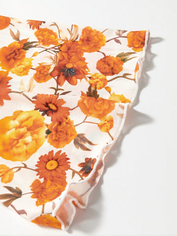 Floral Mesh Mock Neck Crop Top