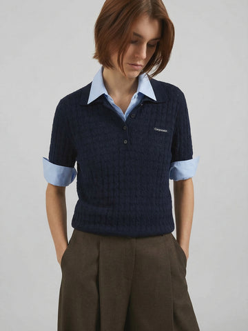 Ribbed Hem Knitted Top