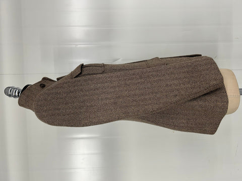 Tailored Herringbone Stand Collar Utility Jacket