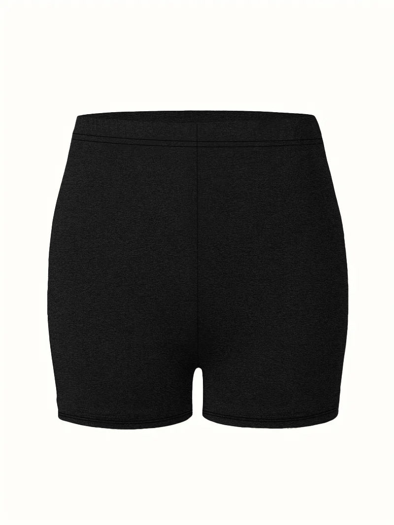 Skeleton-Print High-Waisted Edgy Yoga Shorts-Black