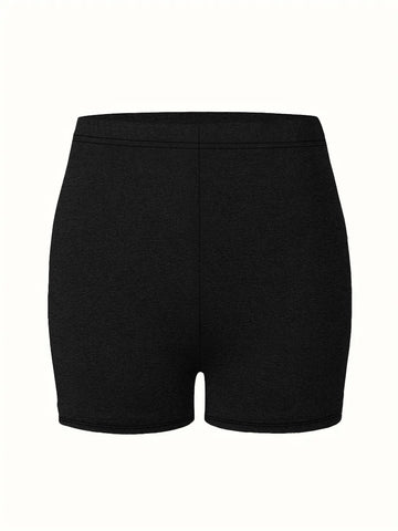 Skeleton-Print High-Waisted Edgy Yoga Shorts-Black