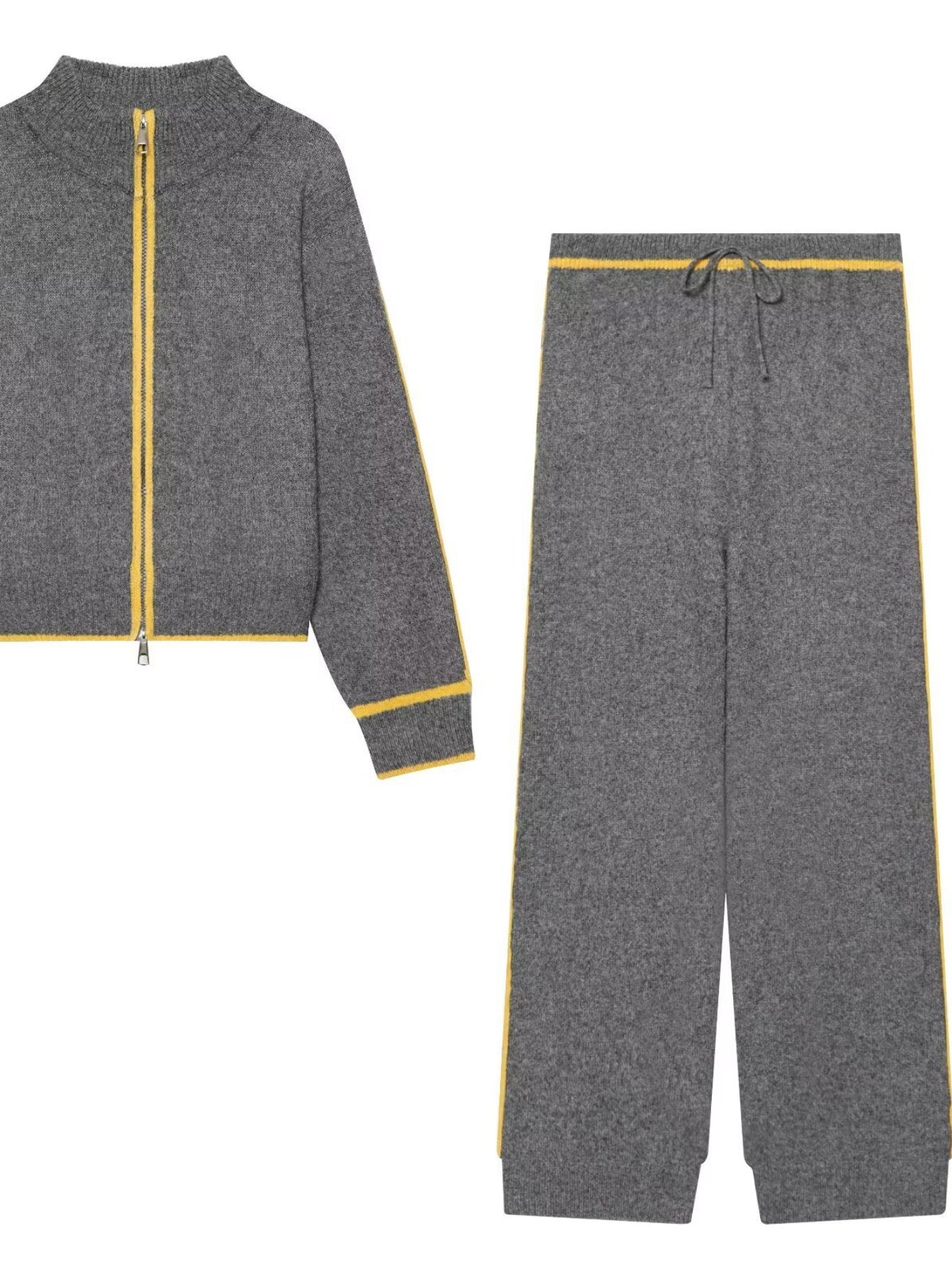 Cozy Zip Up Knit Pants Set
