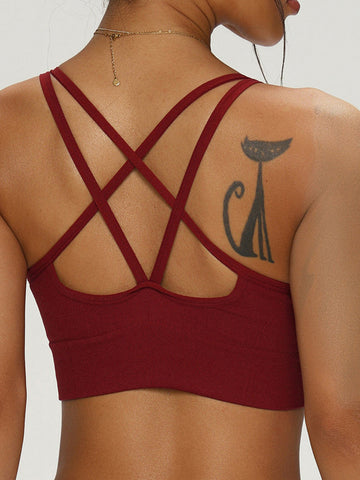 Seamless Ribbed Crisscross Yoga Tank Top