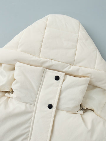 Belted Hooded Puffer Jacket Women