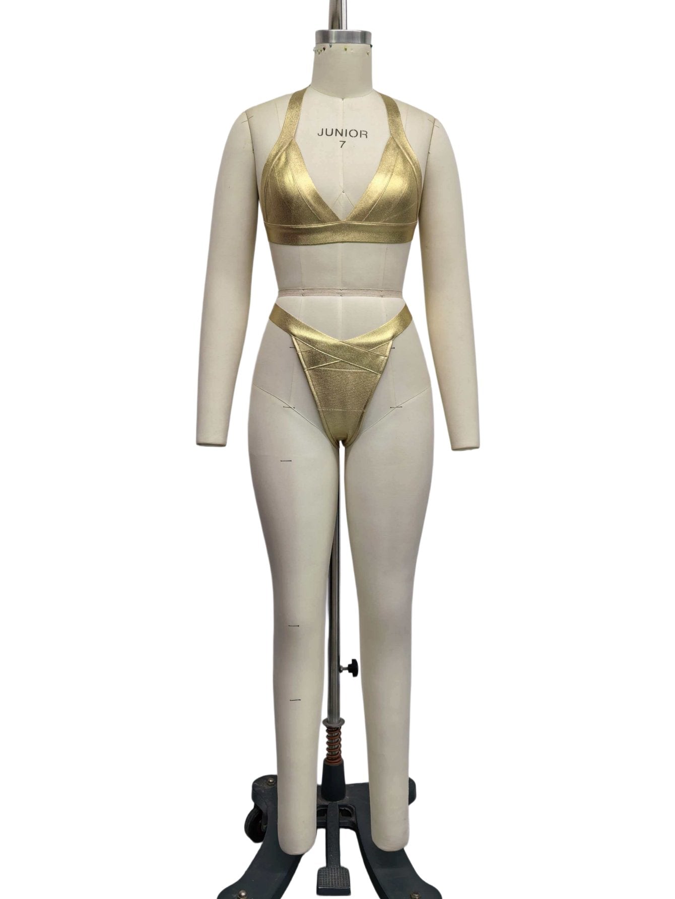 Shimmering Metallic High Leg Bikini