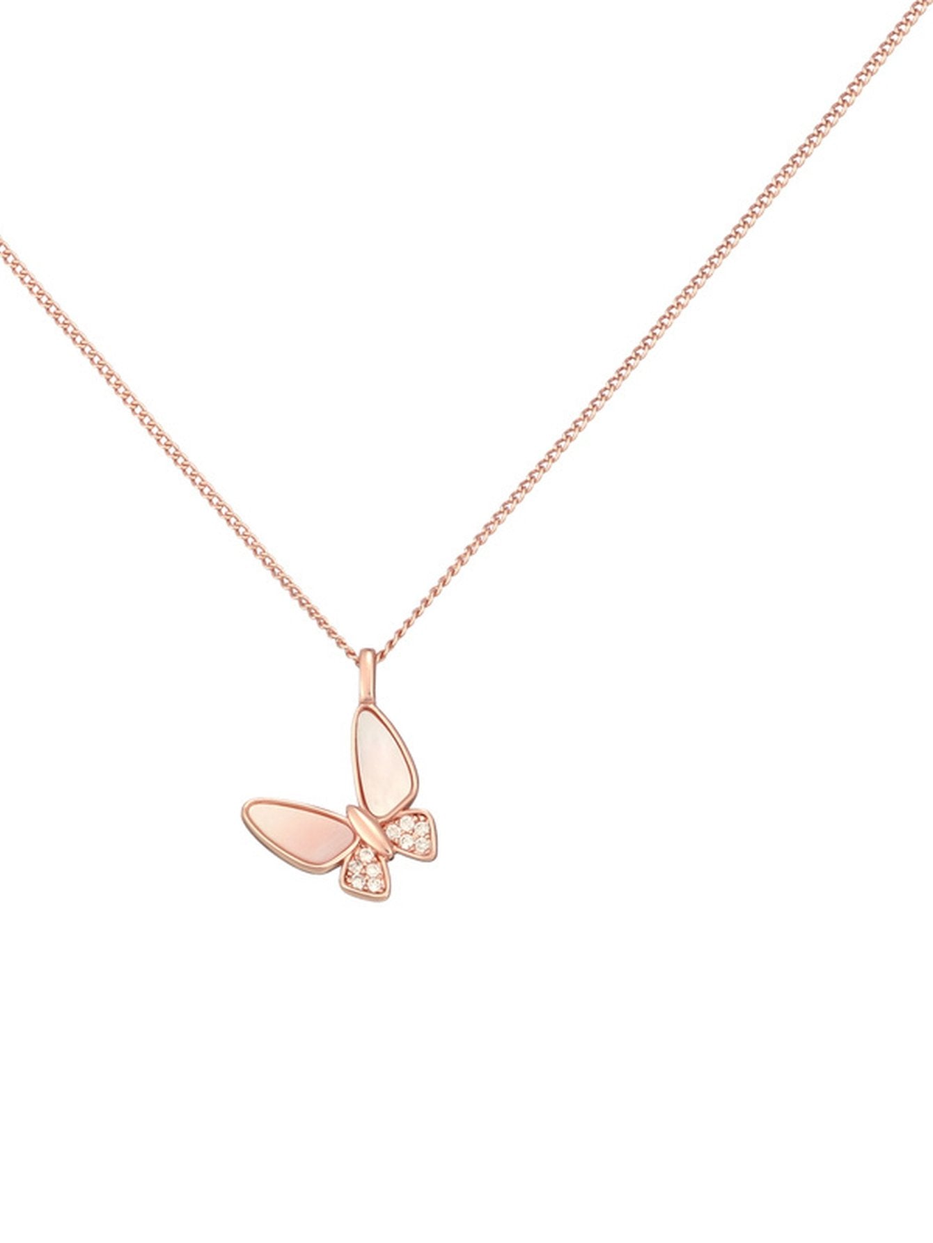 Dainty Rose Gold Butterfly Necklace