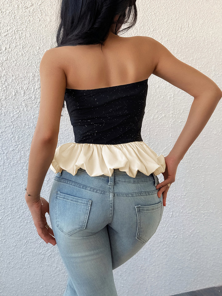 Ruffled Waist Flirty Tube Top