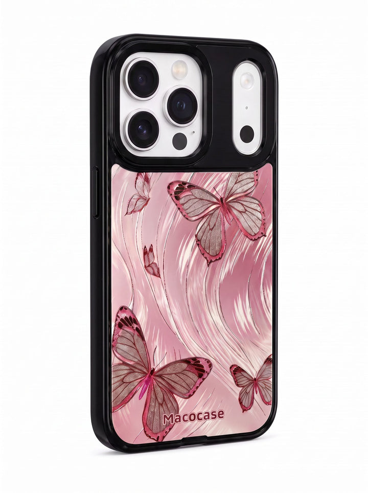 Pink Glitter Butterfly Graphic Phone Case