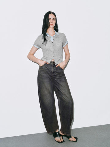 Urban Revivo Denim Jeans-Yellow Brown