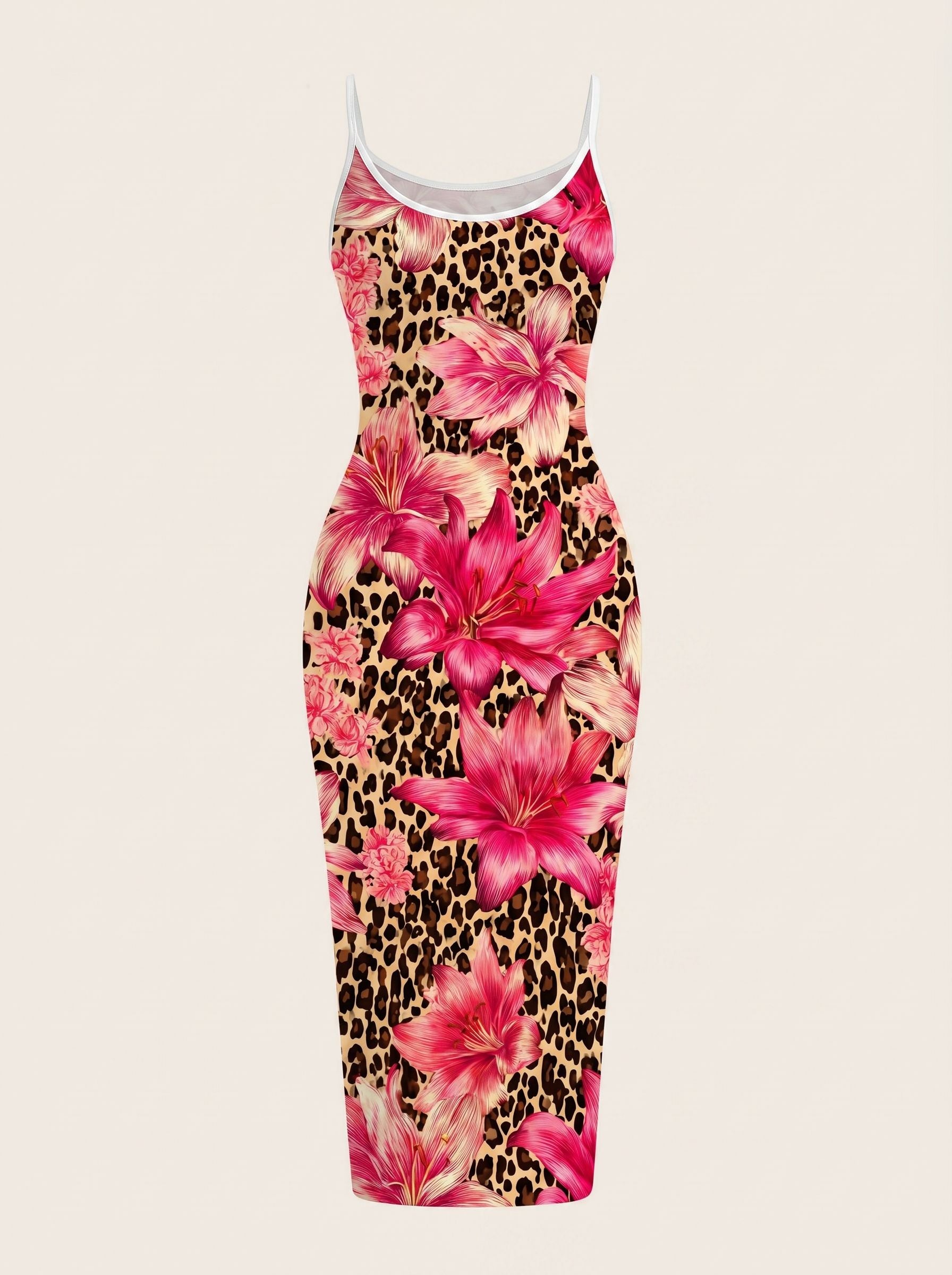 CAPRI Floral Print Sleeveless Bodycon Midi Dress