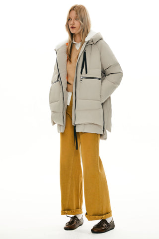 Fleece Lined Hooded Puffer Jacket