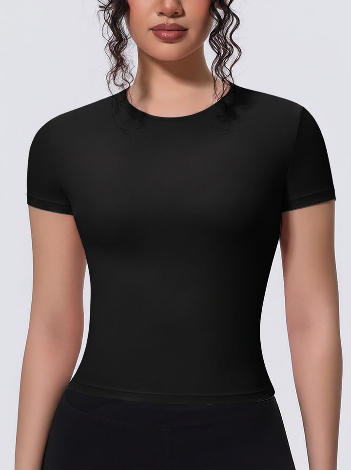 Seamless Stretchy Slim Fit Athletic Tee
