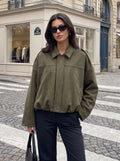Oversized Suede Bubble Hem Jacket