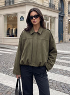 Oversized Suede Bubble Hem Jacket