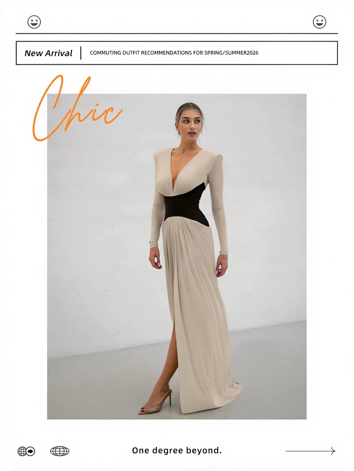 Elegant Colorblock Plunging Maxi Dress