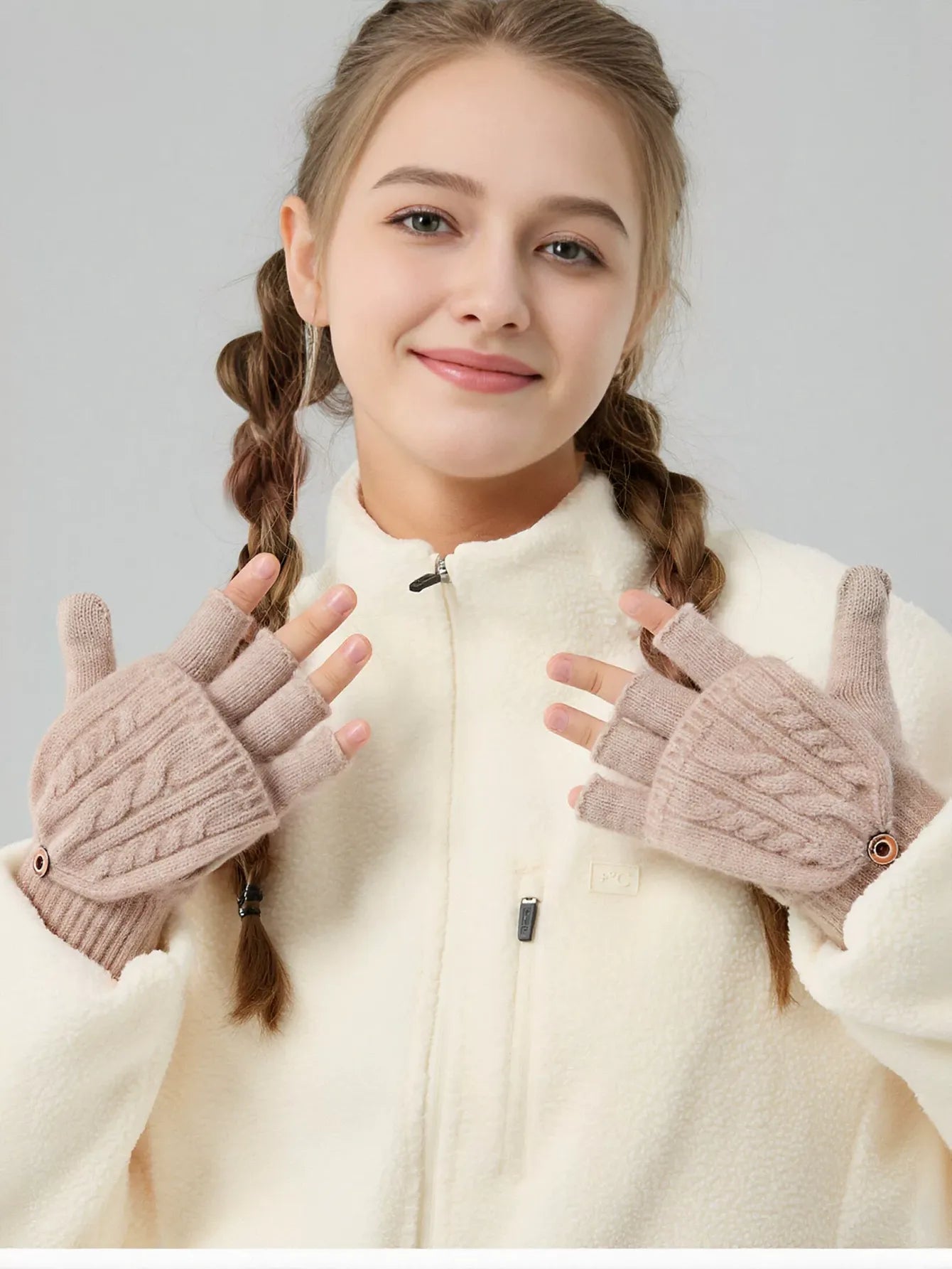 Convertible Thermal Knit Winter Gloves