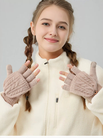 Convertible Thermal Knit Winter Gloves