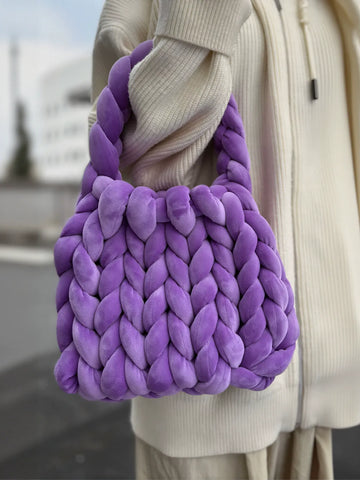 Plush Chunky Knit Handbag