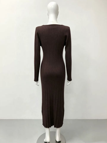 Cutout Ribbed Knit Maxi Dress