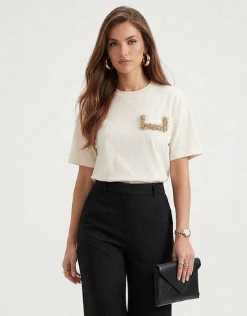 Crystal Detail Cotton T-Shirt