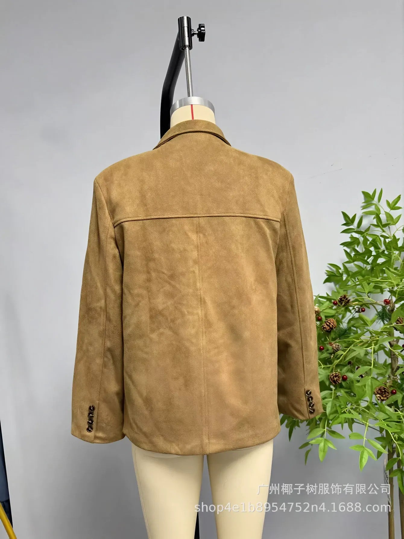 Classic Suede Tailored Blazer Jacket