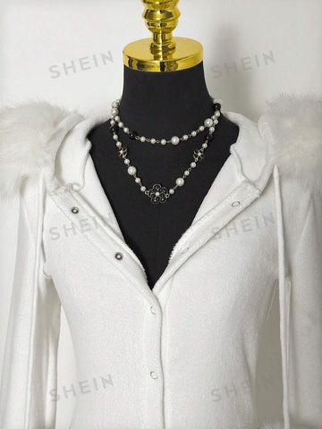 Faux Fur Hooded Romper Playsuit
