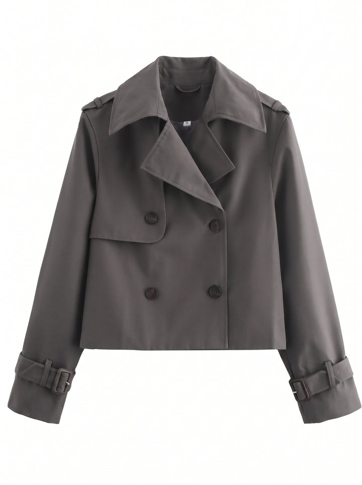 Double Breasted Cropped Trench Coat