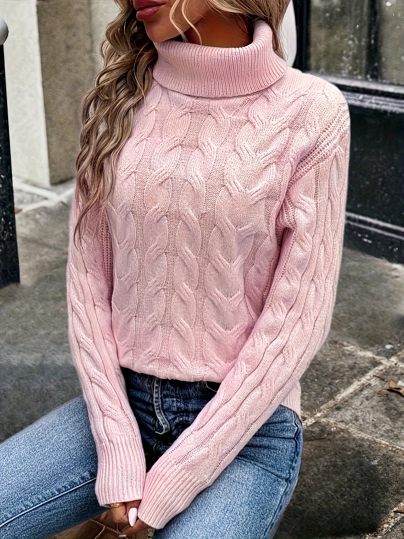 Cozy Cable Knit Turtleneck Sweater